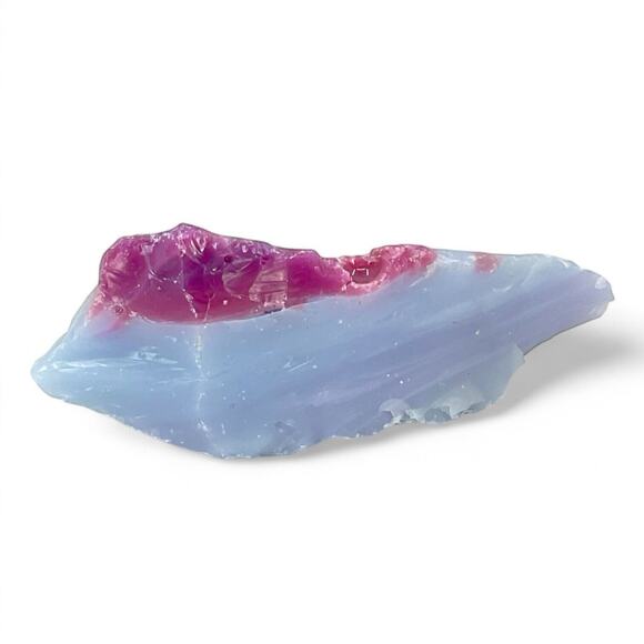 Lavender Pink Art Glass Cullet Layered Glowing Manganese Slag Glass #4GX171 - Picture 4 of 7